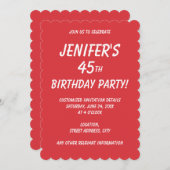 Einfach Poppy solide rot Einladung (Vorne/Hinten)