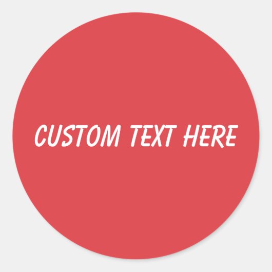 Einfach Poppy solide rot Runder Aufkleber (Vorderseite)