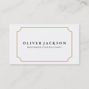 Einfach professionell Gold Weiß Minimalistisch Visitenkarte