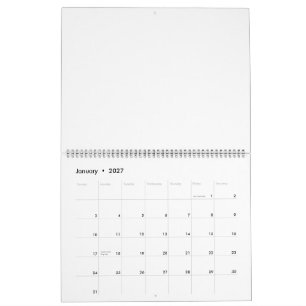 Einfach Profi 11"x14,25" 2 Seiten Groß Schwarz Kalender