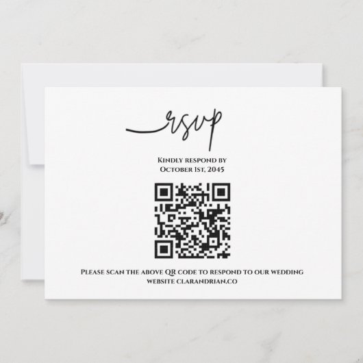 Einfach QR Code RSVP Karte (Vorderseite)