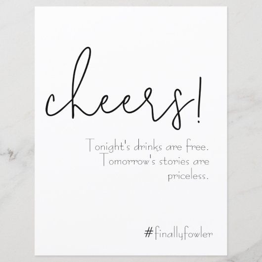 Einfach quaint Open Bar Sign (Vorderseite)