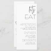 Einfach Quaint Wedding Menü & Dankeschön Card (Vorne/Hinten)