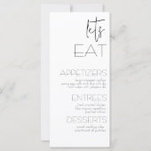 Einfach Quaint Wedding Menü & Dankeschön Card (Vorderseite)