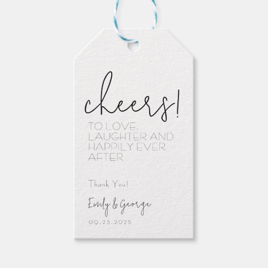 Einfach Quaint Wine Shooter Gefallen Tag Geschenkanhänger (Vorderseite)