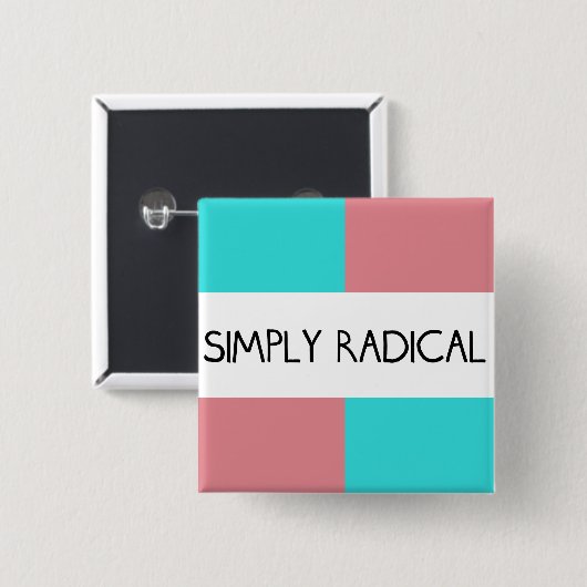 Einfach radikaler quadratischer Knopf Button (Vorne & Hinten)