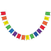 Einfach RAINBOW Farben und Text: GLÜCKLICHES NEUJA Wimpelkette (Alle)