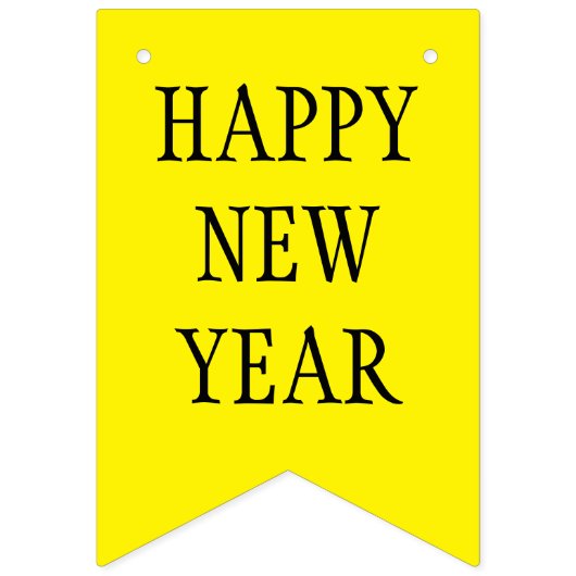 Einfach RAINBOW Farben und Text: GLÜCKLICHES NEUJA Wimpelkette (Dritte Fahne)