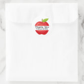 Einfach Red Apple Vielen Dank Lehrer Editable Runder Aufkleber (Tasche)