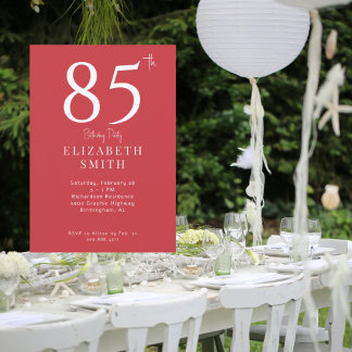 Einfach Red Birthday Party Einladung