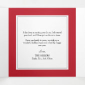 Einfach Red Christmas Holiday Trifold Foto Card Dreifach Gefaltete Urlaubskarte (Innenseite Mitte)