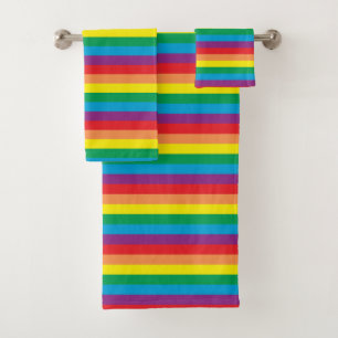 Einfach Regenbogenmuster Badhandtuch Set