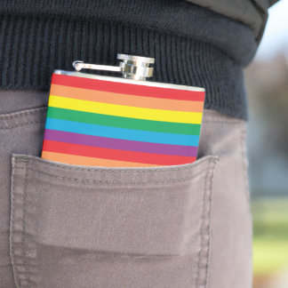 Einfach Regenbogenmuster Flachmann