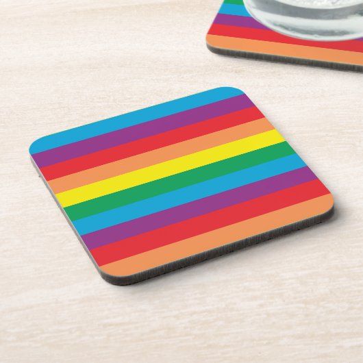 Einfach Regenbogenmuster Getränkeuntersetzer (Linke Seite)