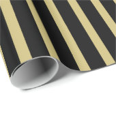 Einfach reines Schwarz/Gold-Streifen-Muster Geschenkpapier (Rolleneckpunkt)