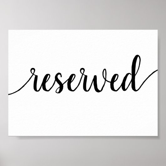 Einfach reserviert | Black Script Any Event Table Poster (Vorne)