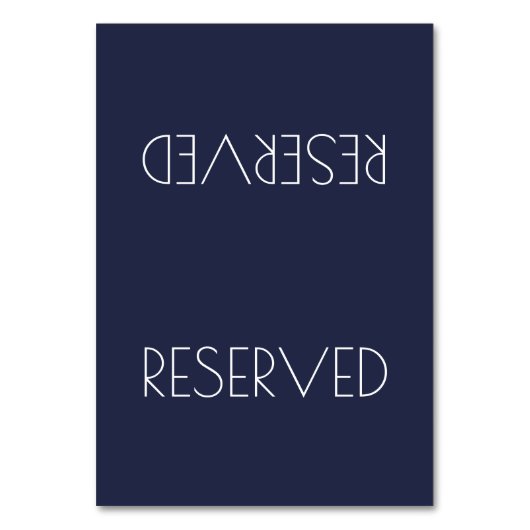 Einfach reserviertes Schild mit gedämpfter Farbe Tischnummer (Vorderseite)