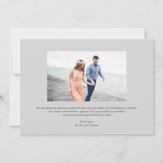 Einfach Romantik wert Save the Date warten Dankeskarte (Rückseite)