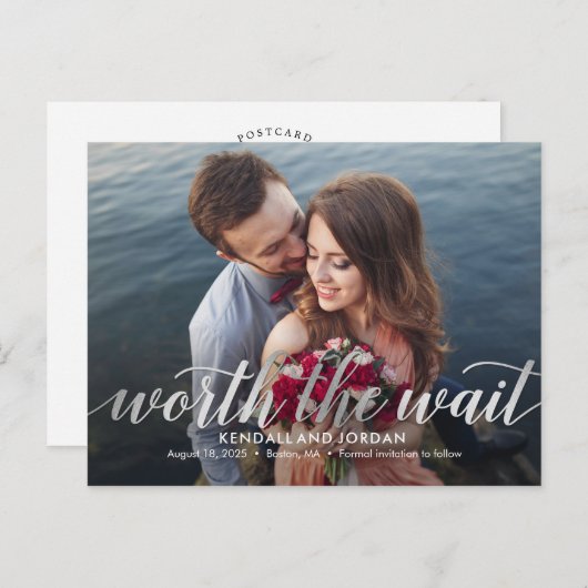 Einfach Romantik wert Save the Date warten Postkarte (Vorne/Hinten)