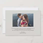 Einfach romantisch bearbeitbare Farbhochzeit Dankeskarte (Rückseite)