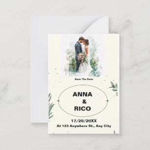 EINFACH&ROMANTISCH: ROMANTISCHE SAVE THE DATE KART MITTEILUNGSKARTE
