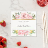 Einfach romantisch rosa Rose Liebe und Dank Serviette (Beispiel)