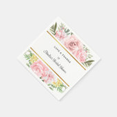 Einfach romantisch rosa Rose Liebe und Dank Serviette (Ecke)