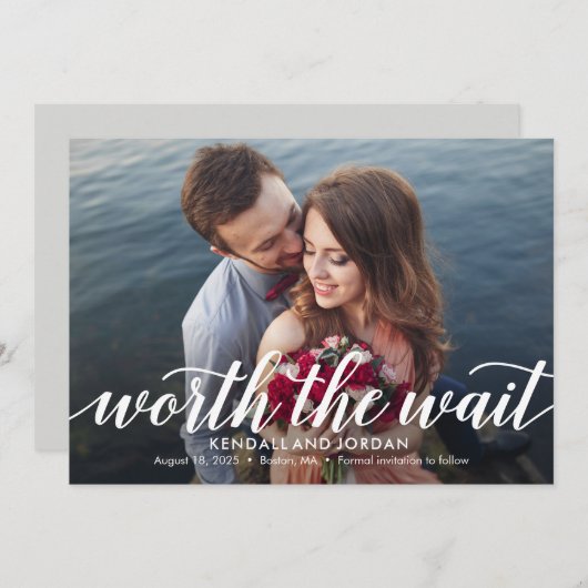 Einfach romantische, EDITABLE-FARBE-Save the Date- Dankeskarte (Vorne/Hinten)