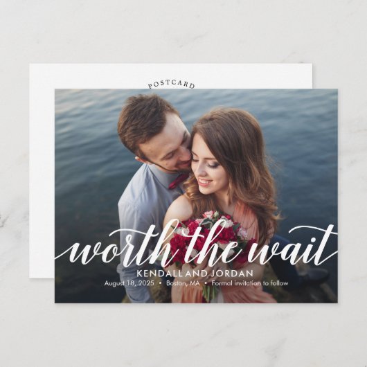 Einfach romantische EDITABLE-FARBE Save the Date Postkarte (Vorne/Hinten)