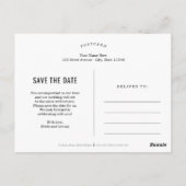 Einfach romantische EDITABLE-FARBE Save the Date Postkarte (Rückseite)