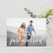 Einfach romantische Hochzeitsankündigung Dankeskarte (Stehend Vorderseite)