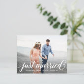 Einfach romantische Hochzeitsankündigung Postkarte (Stehend Vorderseite)