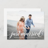 Einfach romantische Hochzeitsankündigung Postkarte (Vorne/Hinten)