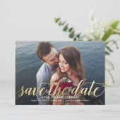 Einfach Romantische Save the Date Karte (Stehend Vorderseite)