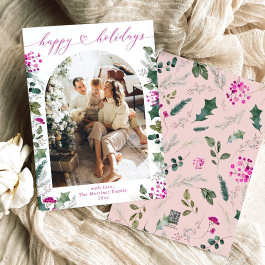 Einfach & rosa 1 Foto Weihnachten