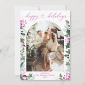 Einfach & rosa 1 Foto Weihnachten (Vorderseite)