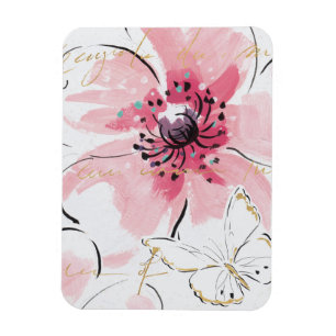 Einfach rosa   Aquarellblume Magnet
