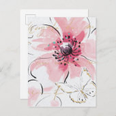 Einfach rosa | Aquarellblume Postkarte (Vorne/Hinten)