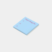 Einfach rosa auf blaue Dankbarkeit Post-it Klebezettel (angewinkelt)
