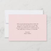 Einfach rosa Beruflich Minimal Modern Dankeskarte (Rückseite)
