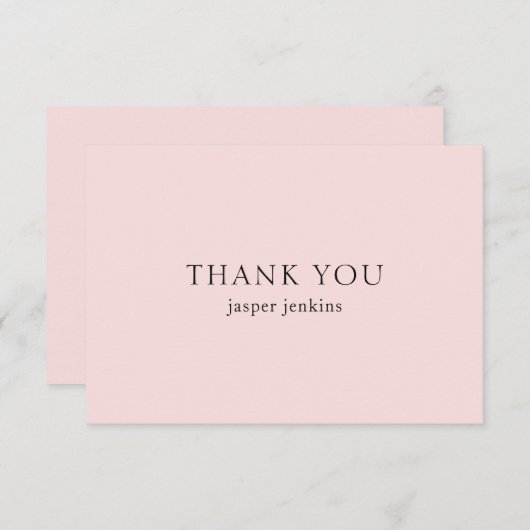 Einfach rosa Beruflich Minimal Modern Dankeskarte (Vorne/Hinten)