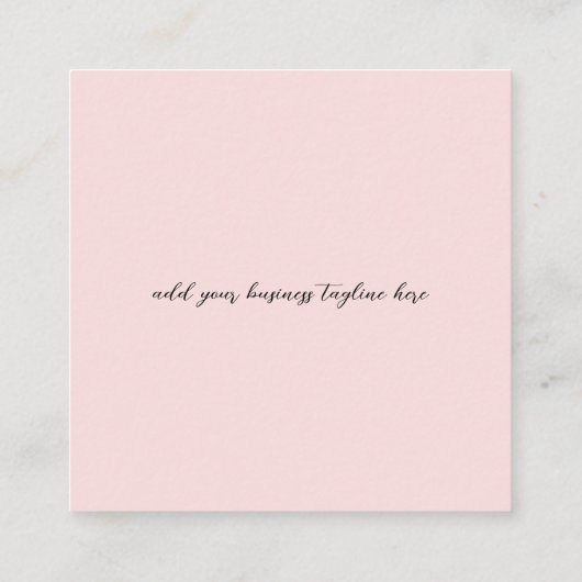 Einfach rosa Beruflicher Minimaler moderner QR-Cod Quadratische Visitenkarte (Rückseite)