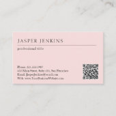Einfach rosa Beruflicher Minimaler moderner QR-Cod Visitenkarte (Vorderseite)