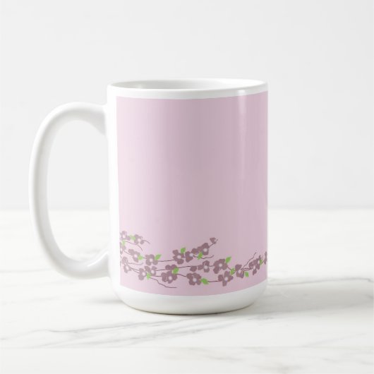 Einfach rosa Blüten Kaffeetasse (Links)