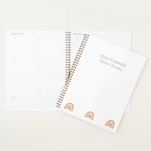 Einfach rosa Boho Rainbow Personalisiert Planer (Anzeige)