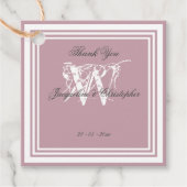Einfach rosa Chic Modern Monogram Vielen Dank Geschenkanhänger (Vorderseite)