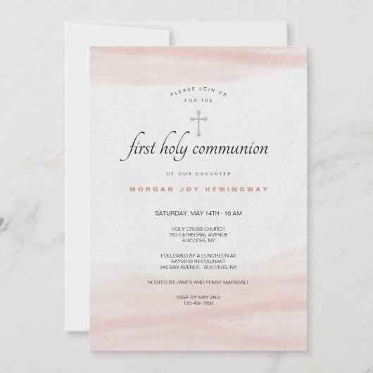 Einfach rosa Einladung (Vorderseite)