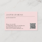Einfach rosa Eleganter Beruflicher QR-Code Modern Rabattkarte (Rückseite)