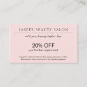 Einfach rosa Eleganter Beruflicher QR-Code Modern Rabattkarte (Vorderseite)