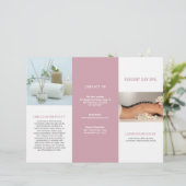 Einfach rosa Eleganter Wellness-Center Trifold Bro (Stehend Vorderseite)
